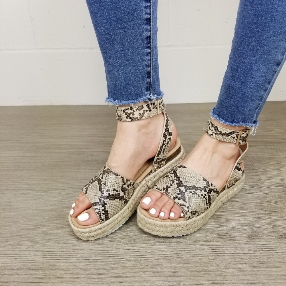 Python Snake Espadrille Platform Comfort Sandal-O - image 6